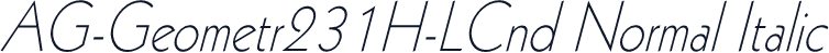 AG-Geometr231H-LCnd Normal Italic