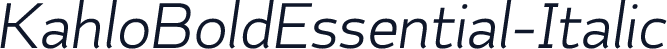 KahloBoldEssential-Italic