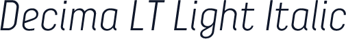 Decima LT Light Italic