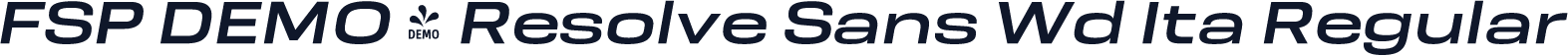 FSP DEMO - Resolve Sans Wd Ita Regular