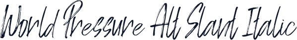 World Pressure Alt Slant Italic