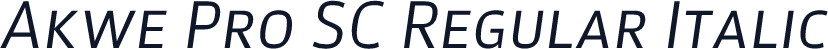 Akwe Pro SC Regular Italic