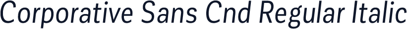 Corporative Sans Cnd Regular Italic