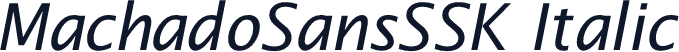 MachadoSansSSK Italic