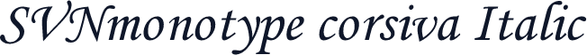 SVNmonotype corsiva Italic