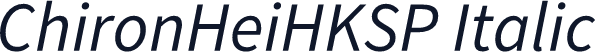 ChironHeiHKSP Italic