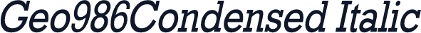 Geo986Condensed Italic
