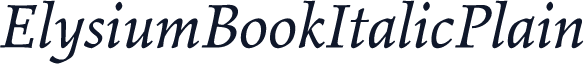 ElysiumBookItalicPlain