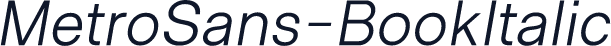MetroSans-BookItalic