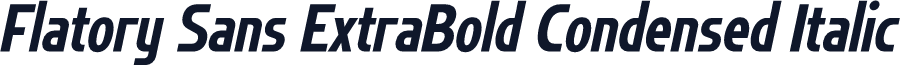 Flatory Sans ExtraBold Condensed Italic