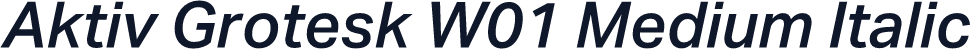Aktiv Grotesk W01 Medium Italic