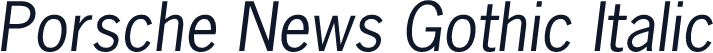 Porsche News Gothic Italic