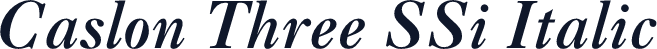 Caslon Three SSi Italic