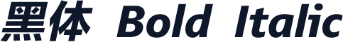 黑体 Bold Italic