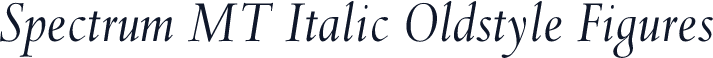 Spectrum MT Italic Oldstyle Figures