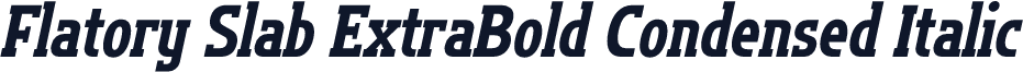 Flatory Slab ExtraBold Condensed Italic