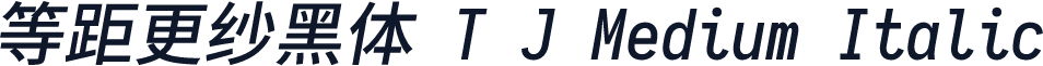 等距更纱黑体 T J Medium Italic