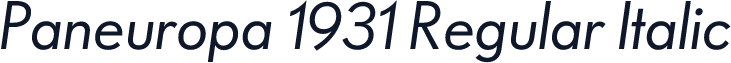 Paneuropa 1931 Regular Italic