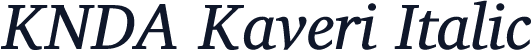 KNDA Kaveri Italic