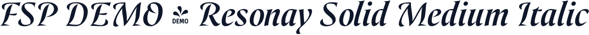FSP DEMO - Resonay Solid Medium Italic