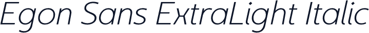 Egon Sans ExtraLight Italic