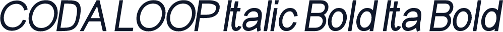 CODA LOOP Italic Bold Ita Bold