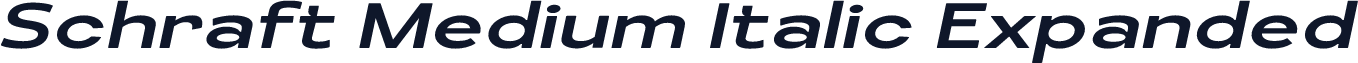 Schraft Medium Italic Expanded