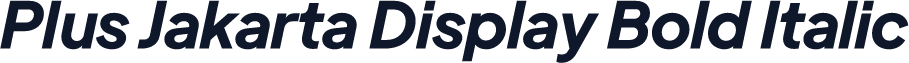 Plus Jakarta Display Bold Italic