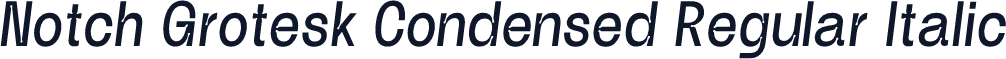 Notch Grotesk Condensed Regular Italic
