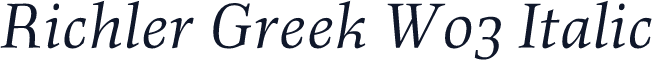 Richler Greek W03 Italic