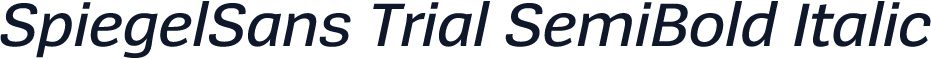 SpiegelSans Trial SemiBold Italic