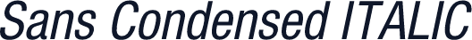 Sans Condensed ITALIC