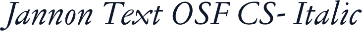 Jannon Text OSF CS- Italic