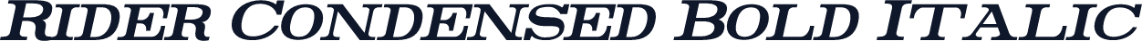 Rider Condensed Bold Italic