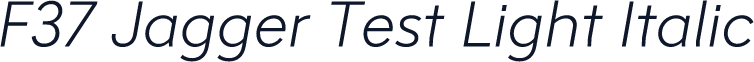 F37 Jagger Test Light Italic