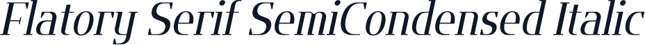 Flatory Serif SemiCondensed Italic