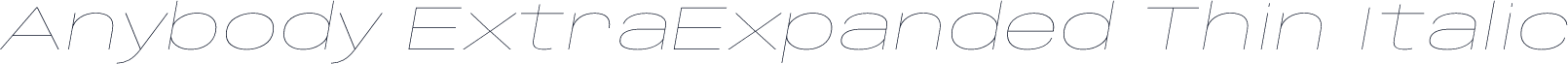 Anybody ExtraExpanded Thin Italic