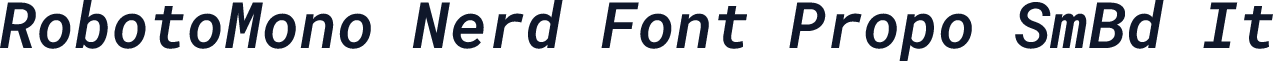 RobotoMono Nerd Font Propo SmBd It